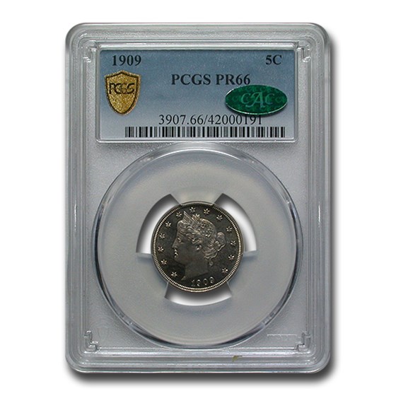 1909 Liberty Head Nickel PR-66 PCGS CAC 1909 Liberty Head Nickel PR-66 PCGS CAC